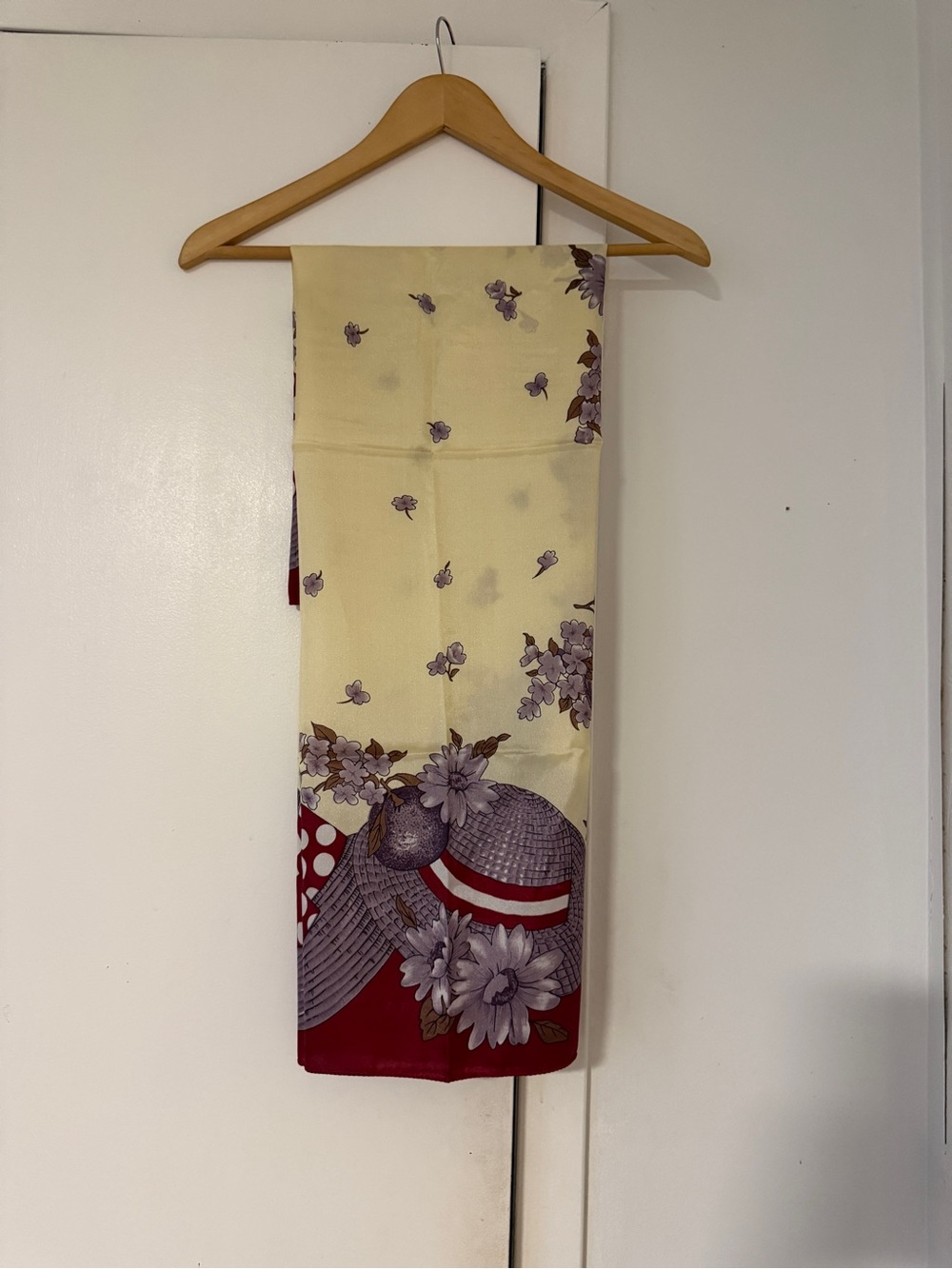 Floral Accent Cream and Red Women’s Scarf ( New)